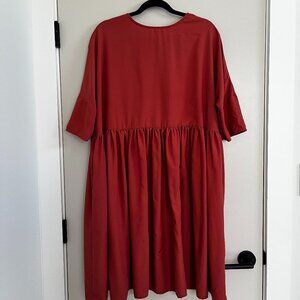 Mimu Maxi Oversized Coral Dress